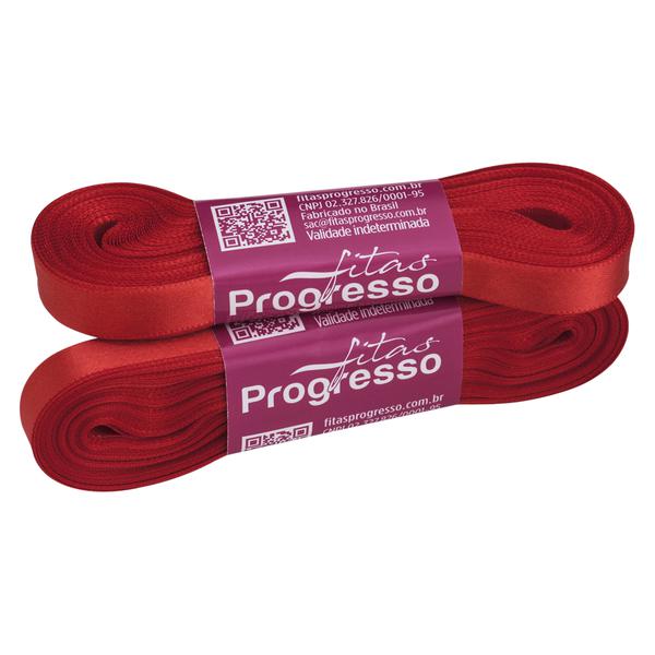 FITA CETIM SIMPLES 10MMX10MT COR 1354 VERMELHO TOMATE UN PROGRESSO