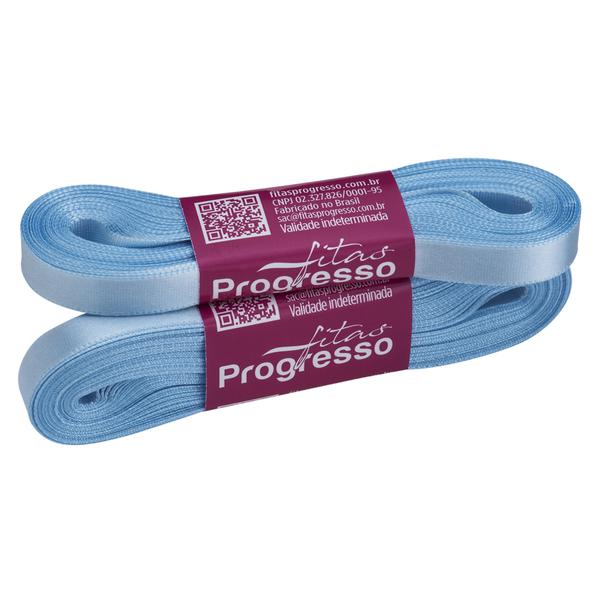 FITA CETIM SIMPLES 10MMX10MT COR 212 AZUL BEBE UN PROGRESSO
