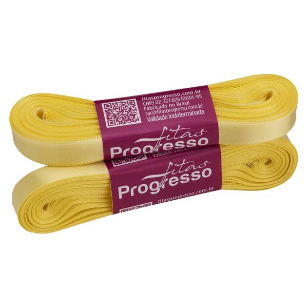 FITA CETIM SIMPLES 10MMX10MT COR 242 AMARELO CANARIO UN PROGRESSO