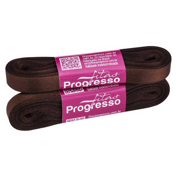 FITA CETIM SIMPLES 10MMX10MT COR 340 MARROM CAFE UN PROGRESSO