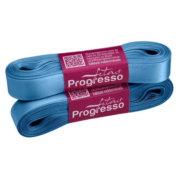 FITA CETIM SIMPLES 15MMX10MT COR  2085 AZUL CÉU UN PROGRESSO