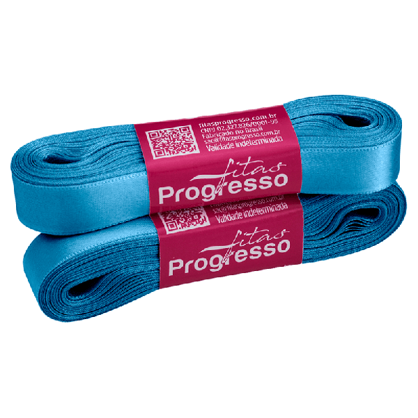 FITA CETIM SIMPLES 15MMX10MT COR  2085 AZUL CÉU UN PROGRESSO