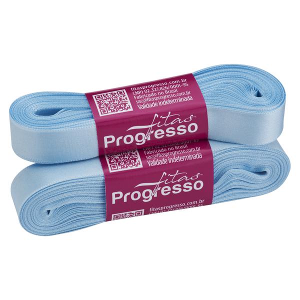 FITA CETIM SIMPLES 15MMX10MT COR 212 AZUL BEBE UN PROGRESSO