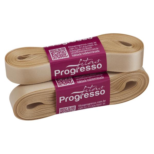 FITA CETIM SIMPLES 15MMX10MT COR 236 BEGE UN PROGRESSO