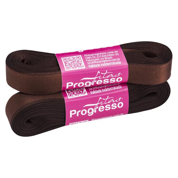 FITA CETIM SIMPLES 15MMX10MT COR 340 MARROM CAFE UN PROGRESSO