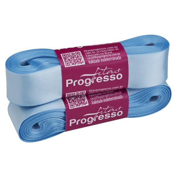 FITA CETIM SIMPLES 22MMX10MT COR 212 AZUL BEBE UN PROGRESSO