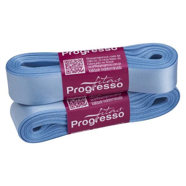 FITA CETIM SIMPLES 22MMX10MT COR 246 AZUL CELESTE UN PROGRESSO
