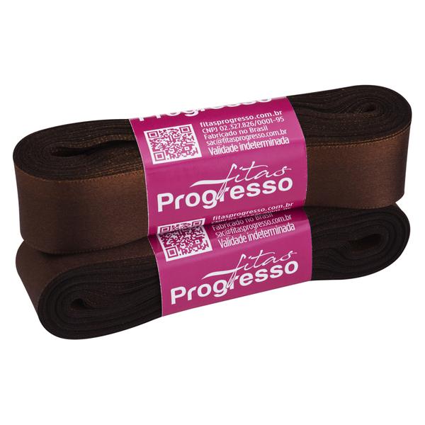 FITA CETIM SIMPLES 22MMX10MT COR 340 MARROM CAFE UN PROGRESSO
