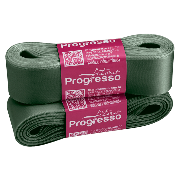 FITA CETIM SIMPLES 30MMX10MT COR 2059 VERDE OLIVA  UN PROGRESSO