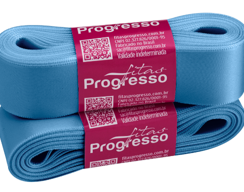 FITA CETIM SIMPLES 30MMX10MT COR 2085 AZUL CÉU UN PROGRESSO