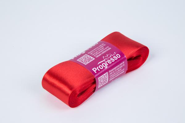 FITA CETIM SIMPLES 30MMX10MT COR COR 1354 VERMELHO TOMATE  UN PROGRESSO