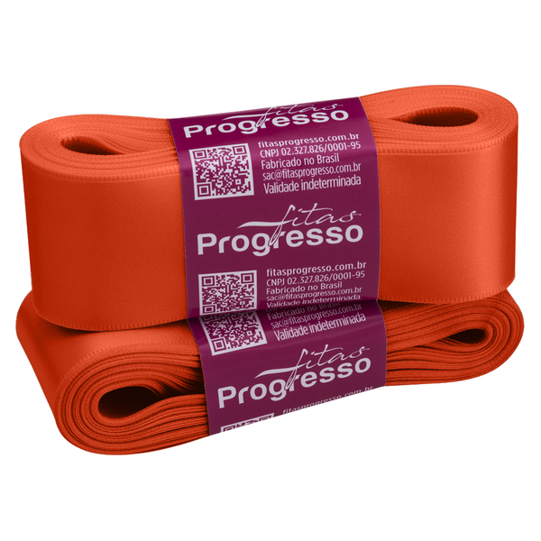 FITA CETIM SIMPLES 38MMX10MT COR 1235 LARANJA ABOBORA UN PROGRESSO