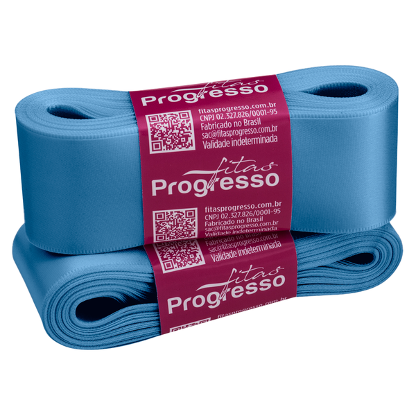 FITA CETIM SIMPLES 38MMX10MT COR 2085 AZUL CÉU UN PROGRESSO