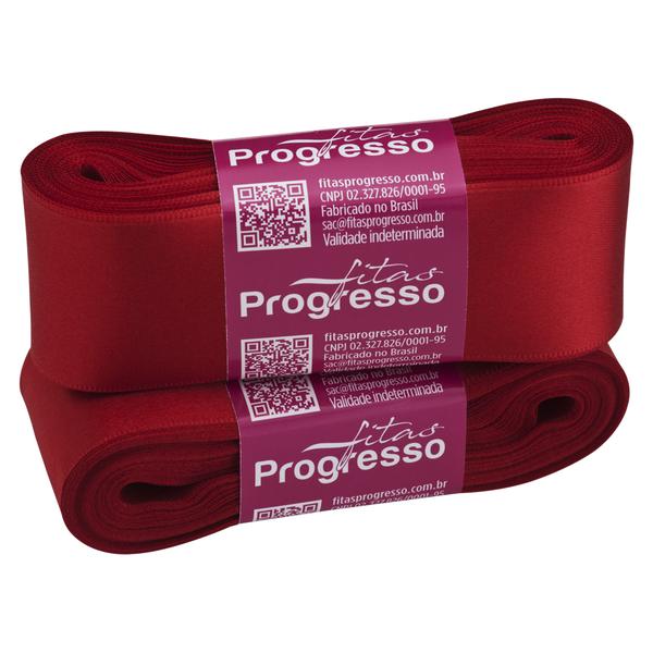 FITA CETIM SIMPLES 38MMX10MT COR 209 VERMELHO UN PROGRESSO
