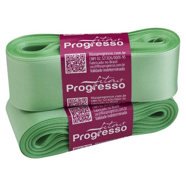 FITA CETIM SIMPLES 38MMX10MT COR 232 VERDE MENTA UN PROGRESSO