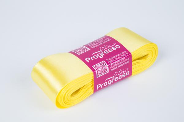 FITA CETIM SIMPLES 38MMX10MT COR 242 AMARELO CANARIO UN PROGRESSO