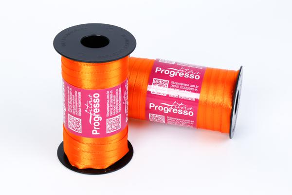 FITA CETIM SIMPLES 7MMX100MT COR 066 LARANJA UN PROGRESSO