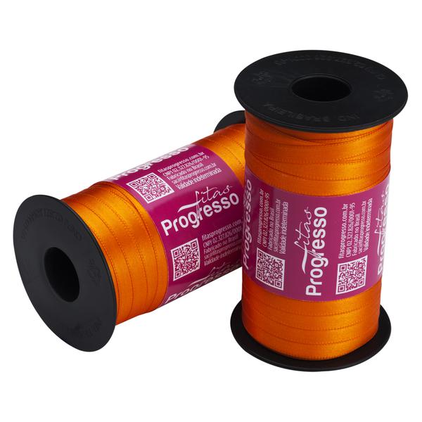 FITA CETIM SIMPLES 7MMX100MT COR 066 LARANJA UN PROGRESSO