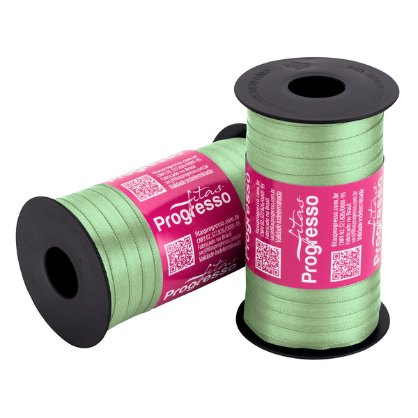 FITA CETIM SIMPLES 7MMX100MT COR 2048 PISTACHE UN PROGRESSO