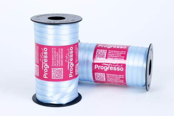 FITA CETIM SIMPLES 7MMX100MT COR 212 AZUL BEBE UN PROGRESSO