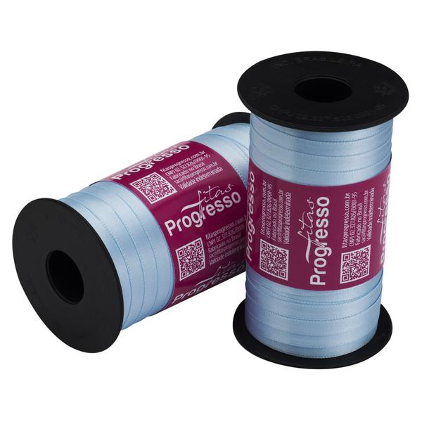 FITA CETIM SIMPLES 7MMX100MT COR 212 AZUL BEBE UN PROGRESSO