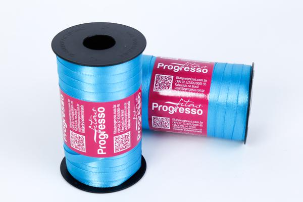 FITA CETIM SIMPLES 7MMX100MT COR 213 AZUL TURQUESA UN PROGRESSO