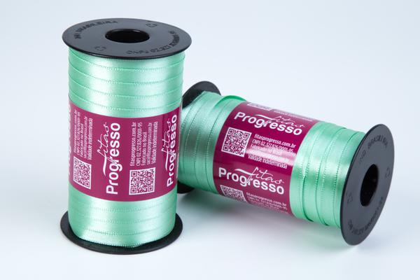 FITA CETIM SIMPLES 7MMX100MT COR 232 VERDE MENTA UN PROGRESSO