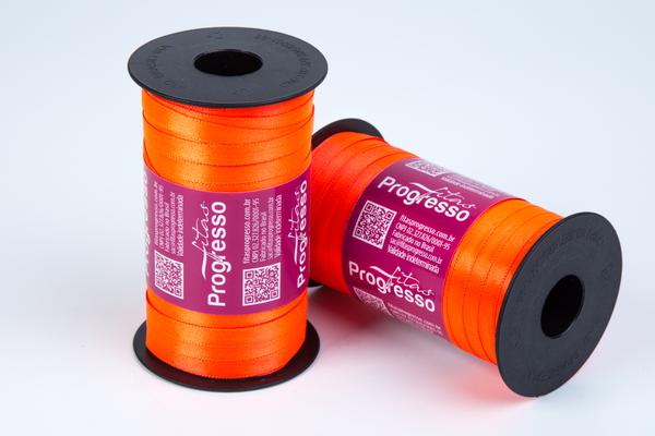 FITA CETIM SIMPLES 7MMX100MT COR 278 LARANJA CITRICO UN PROGRESSO