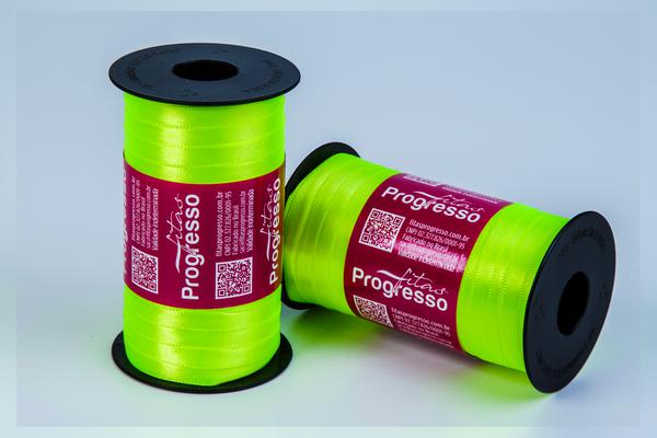 FITA CETIM SIMPLES 7MMX100MT COR 280 VERDE CITRICO UN PROGRESSO