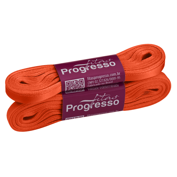 FITA CETIM SIMPLES 7MMX10MT COR 1235 LARANJA ABOBORA UN PROGRESSO