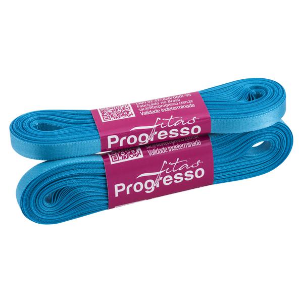 FITA CETIM SIMPLES 7MMX10MT COR 213 AZUL TURQUESA UN PROGRESSO