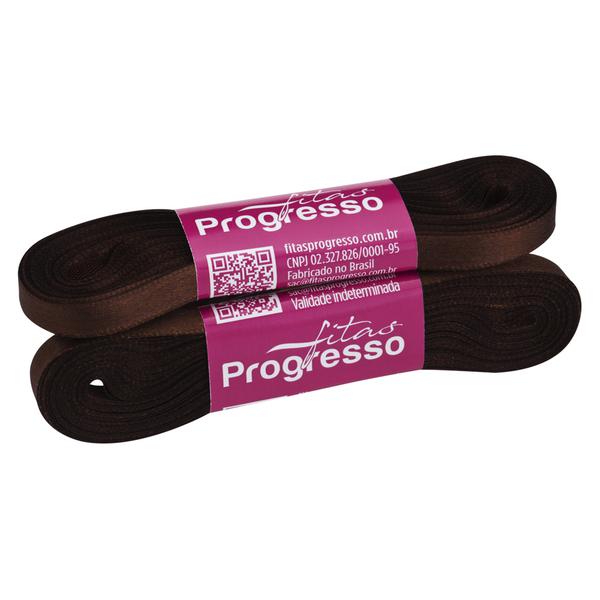 FITA CETIM SIMPLES 7MMX10MT COR 340 MARROM CAFE UN PROGRESSO