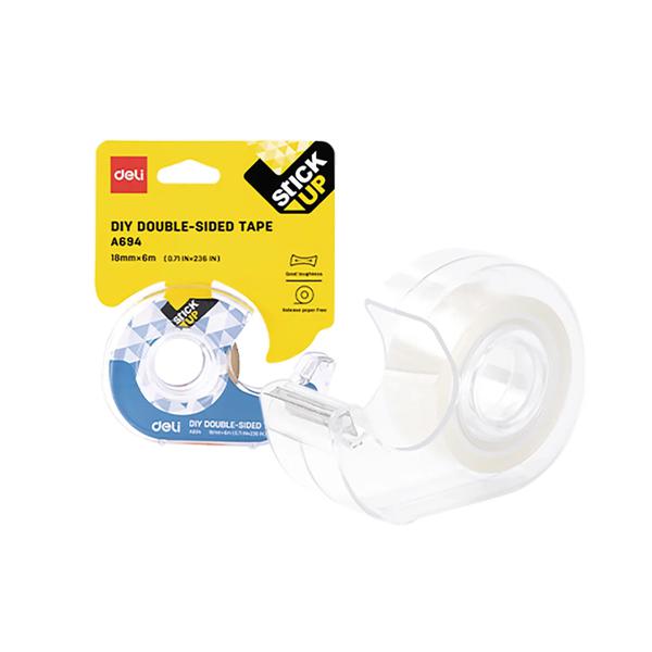 FITA DUPLA FACE TRANSPARENTE COM SUPORTE 18MMX6M