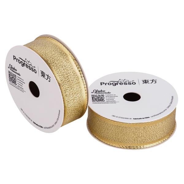 FITA METALIZADA M014-025 25MMX10MT COR 203 OURO UN PROGRESSO