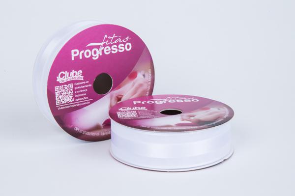 FITA VOAL COM CETIM  CENTRAL 22MMX10MTS COR 201 BRANCO UN PROGRESSO