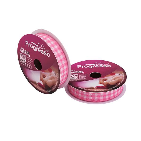 FITA XADREZ TECIDO 15MMX10MTS COR 240 ROSA ESCURO UN PROGRESSO
