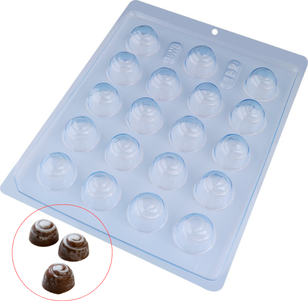 FORMA ACETATO SIMPLES BOMBOM CEREJA CARACOL UN BWB
