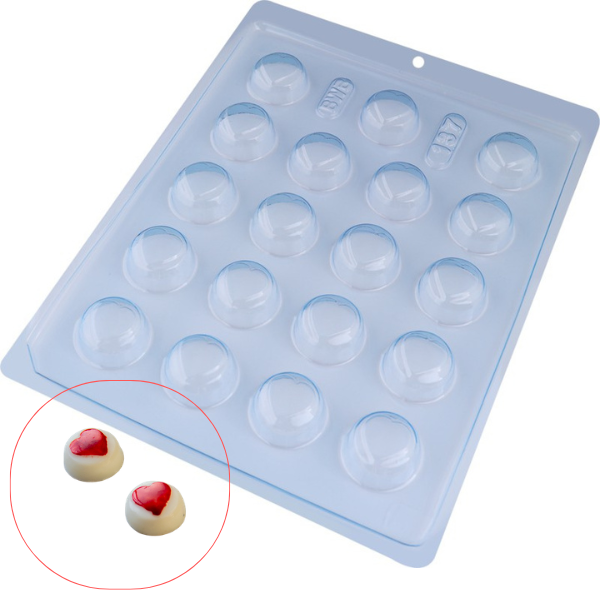 FORMA ACETATO SIMPLES BOMBOM CORACAO CEREJA 10G UN BWB