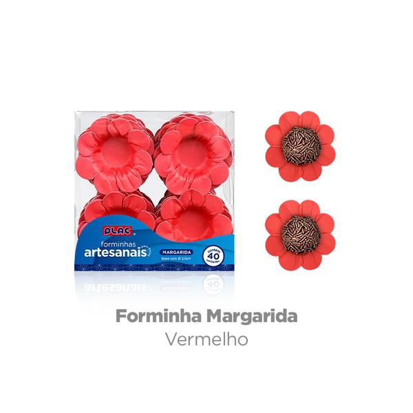 FORMA ESPECIAL MARGARIDA VERMELHO 40UN PLAC