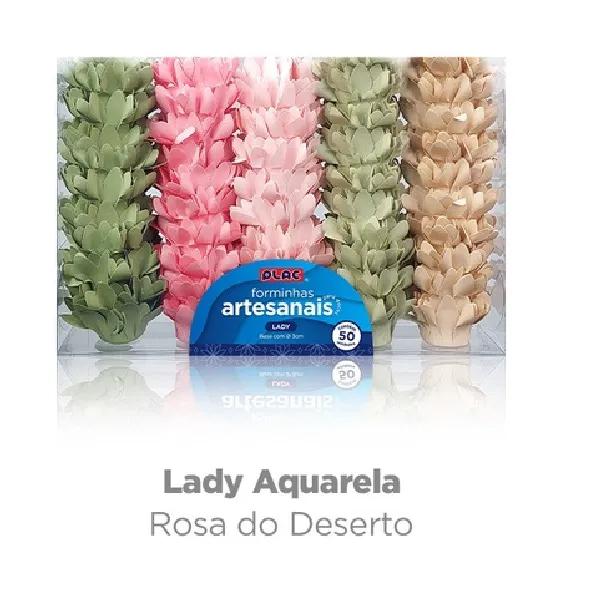 FORMA PARA DOCE LADY AQUARELA ROSA DESERTO 50UN PLAC