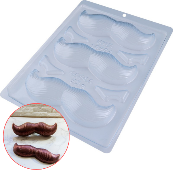 FORMA SILICONE BIGODE MEDIO UN BWB