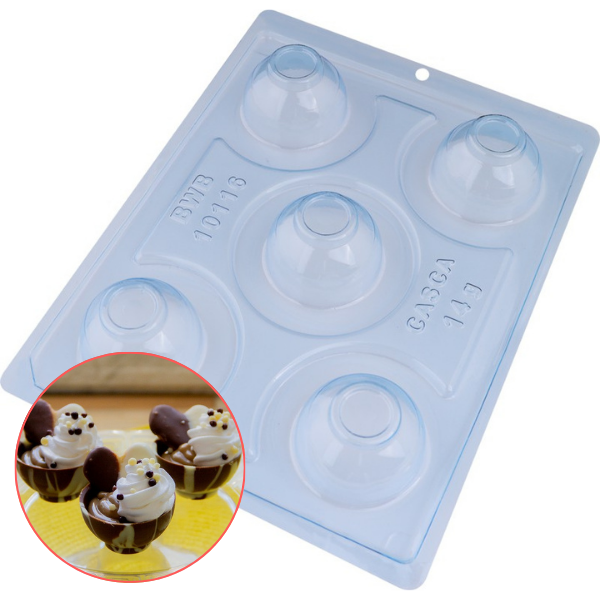 FORMA SILICONE MEIA ESFERA COM BASE UN BWB
