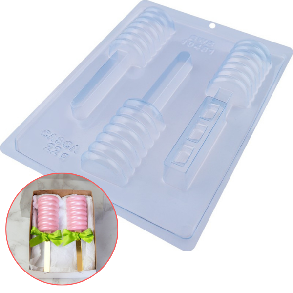 FORMA SILICONE MINI PALETA ESPIRAL UN BWB