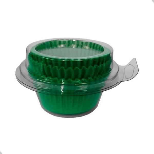 FORMINHA PARA CUPCAKE VERDE ESCURO 45UN FLIP