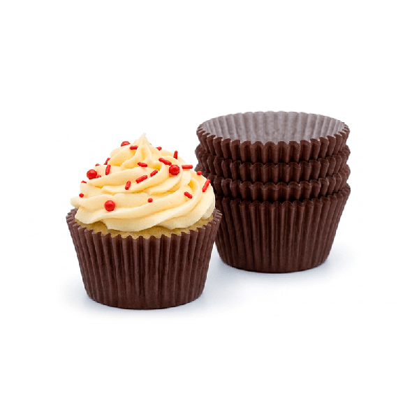 FORMINHA PARA MINI CUPCAKE MARROM 45UN FLIP