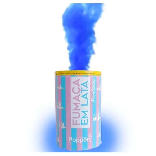 FUMACA EM LATA CHA REVELACAO BABY AZUL 60' DURACAO UN POPPER