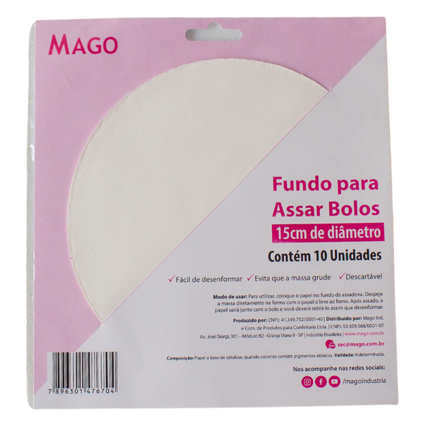 FUNDO PARA ASSAR BOLO 15CM 10UN MAGO