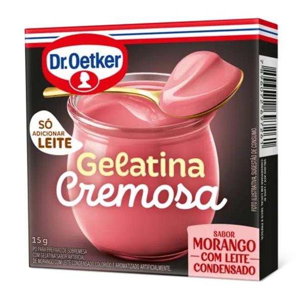 GELATINA CREMOSA MORANGO 15G DR.OETKER