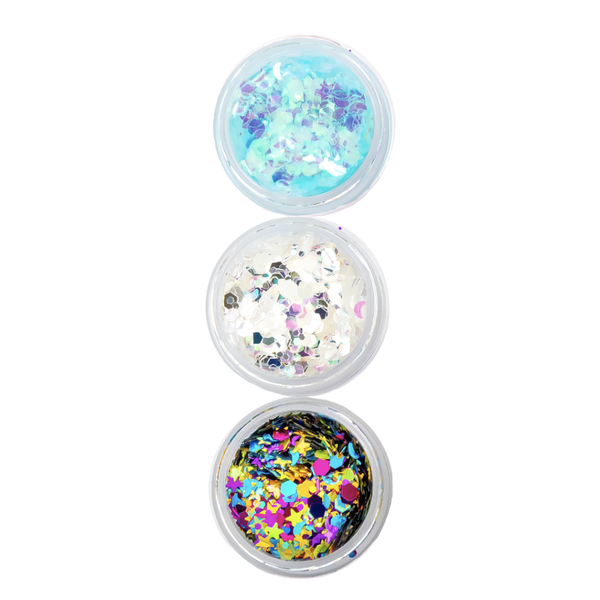 GLITTER EXTRA FINO AZUL TIFFANY/BRANCO/HOLOGRAFICO UN  POPPER