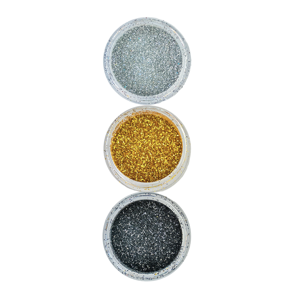 GLITTER EXTRA FINO PRATA/DOURADO/PRETO UN  POPPER